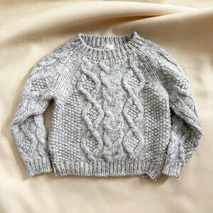 ** KIDS ** Buho Cable Knit Sweater in Light Grey, size 5-6 years